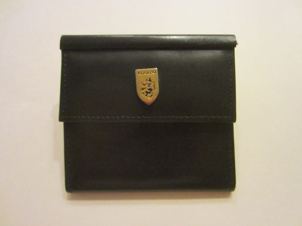 Adolfo Card Case Two Fold Snap Button Shield Mark - Designer Unique Finds 