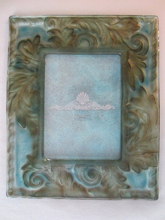 Contemporary Glass Blue Green Picture Frame - Designer Unique Finds 