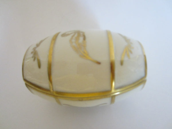Porcelain Chest Footed Barrel Gilt Ware Jewelry Box - Designer Unique Finds 
 - 5