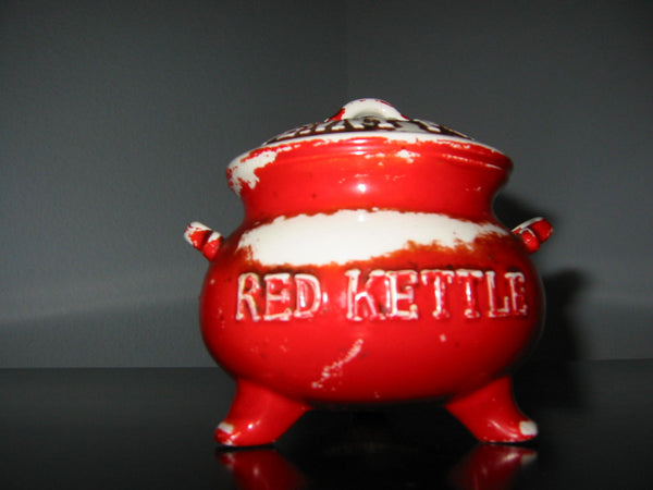 Ceramic Bank Red Kettle Penny Pot By Lego Japan - Designer Unique Finds 
 - 2