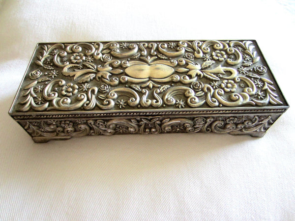 Godinger Silver Art Mirrored Jewelry Box Floral Design Marked