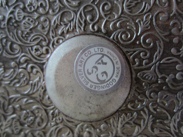 Godinger Silver Art Mirrored Rectangle Jewelry Box Floral Design Marked