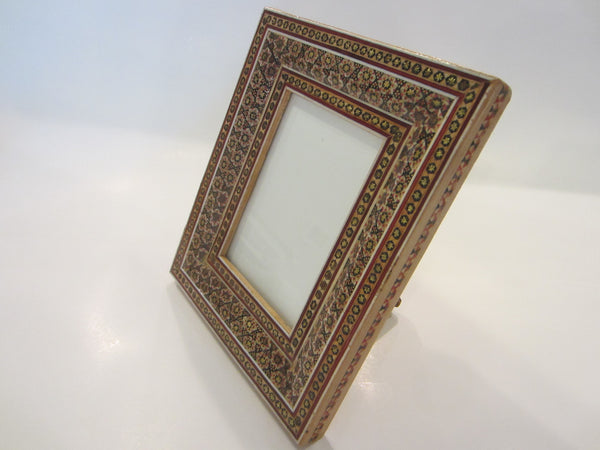 A Folk Art Persian Khatam Picture Frame Geometric Design