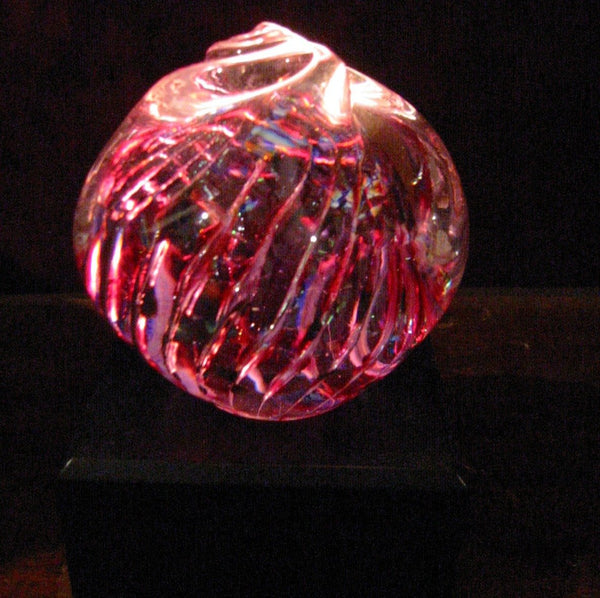 Murano Glass Paperweight Light Bulb Wood Stand Rainbow Colors - Designer Unique Finds 
 - 5