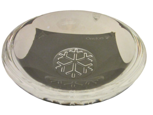 Orrefors Sweetie Snowflake Sweden Clear Crystal Bowl - Designer Unique Finds 
 - 1