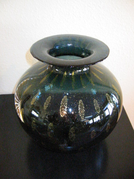 Made In Italy Maestri Vetrai Glass Vase Gold Infused Archimede Seguso Attribute