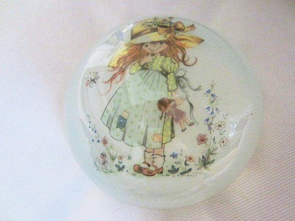 Opalescent Glass Paperweights Infused Boy Girl Figures - Designer Unique Finds 