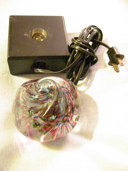 Murano Rainbow Paperweight Square Night Light