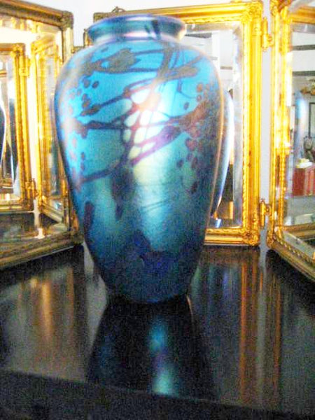 Iridescent Abstract Glass Vase Signed by Artist Don Richardson Numbered Dated - Designer Unique Finds 
