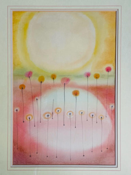 Still Life The Sunshine The Flowers Abstract Signed Gouache