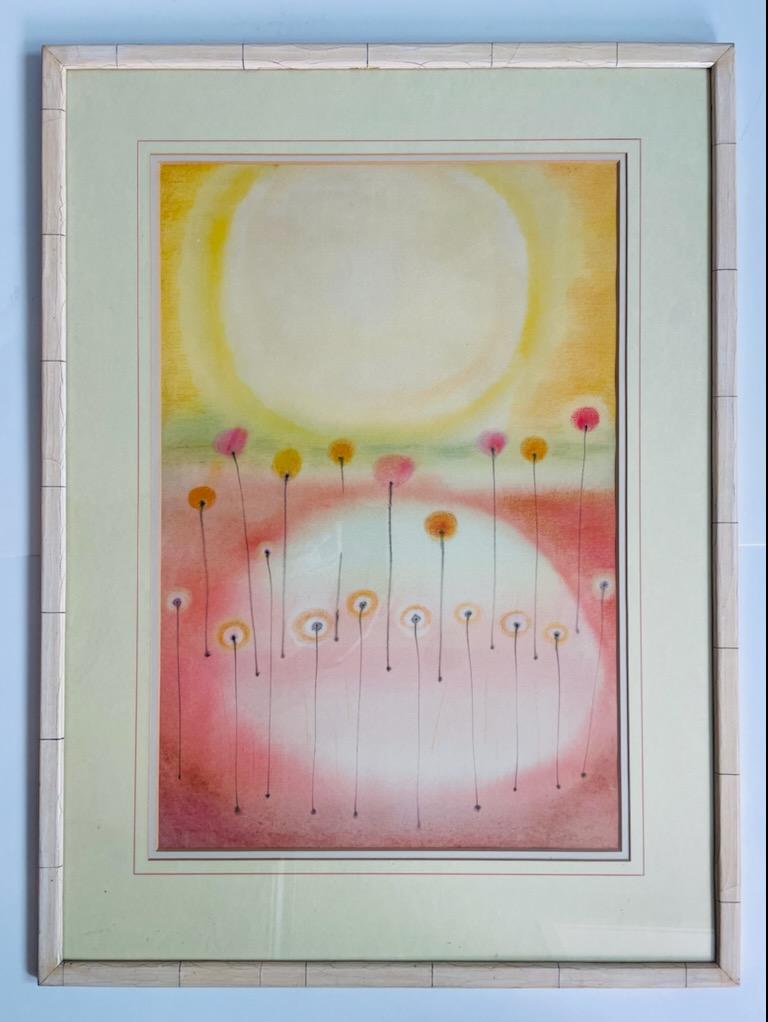 Still Life The Sunshine The Flowers Abstract Signed Gouache