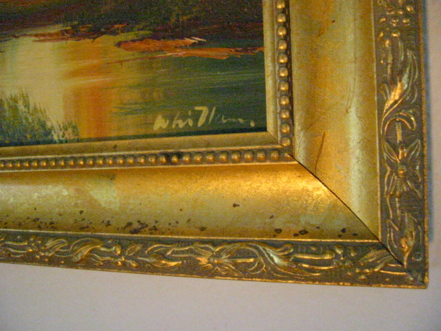 Mountain View Sunset Signed Oil On Panel - Designer Unique Finds 