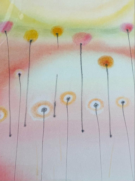Still Life The Sunshine The Flowers Abstract Signed Gouache