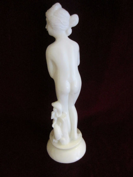 White Resin Mid Century Figure Made in Hong Kong - Designer Unique Finds 