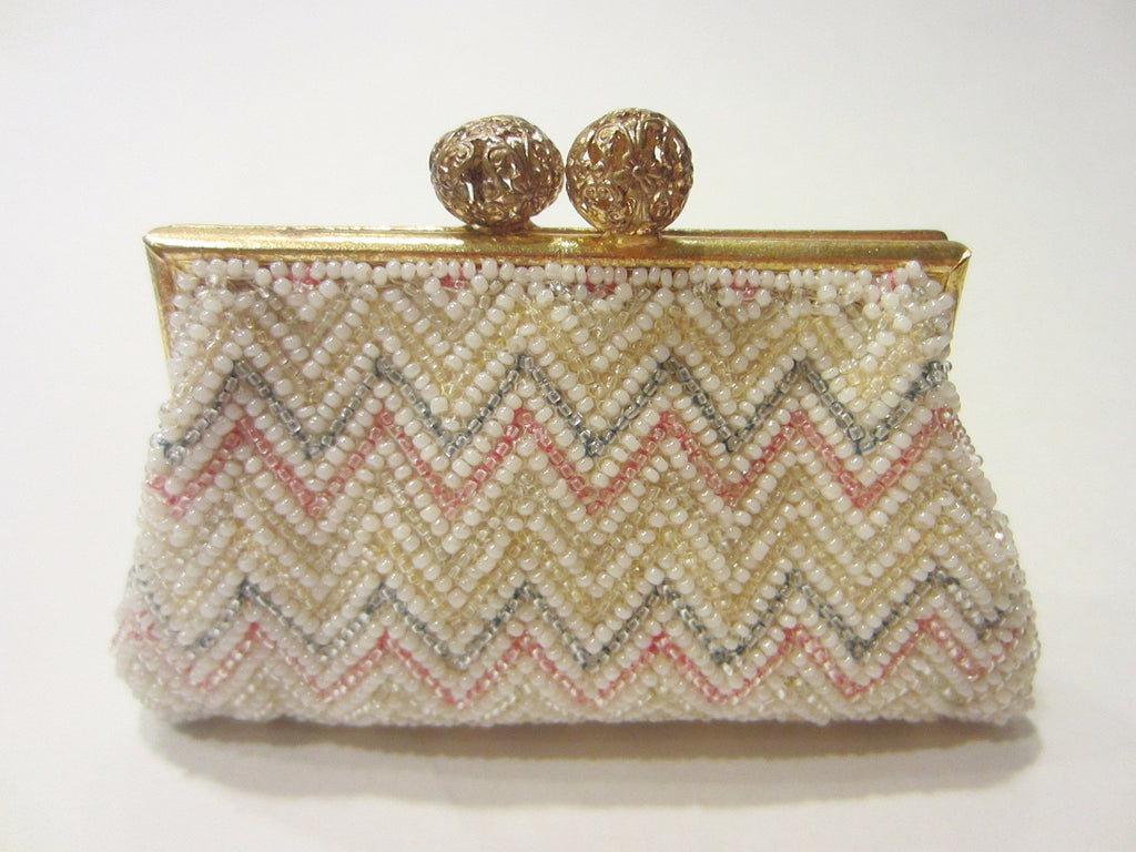 Hand Beaded French Coin Purse Gold Plated Filigree Ball Closure – Designer  Unique Finds