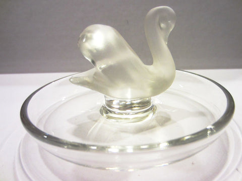 Lalique France Crystal Frosted Swan Dish - Designer Unique Finds  - 6