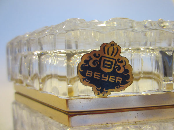 Beyer Crystal Box Geometric Hinged Brass Hardware Labeled - Designer Unique Finds 