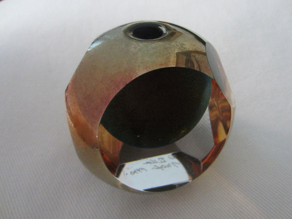 Modern Copper Signature Glass Paperweight Pen Hold Shimmer Insert