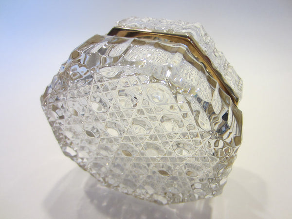 Beyer Crystal Box Geometric Hinged Brass Hardware Labeled - Designer Unique Finds 