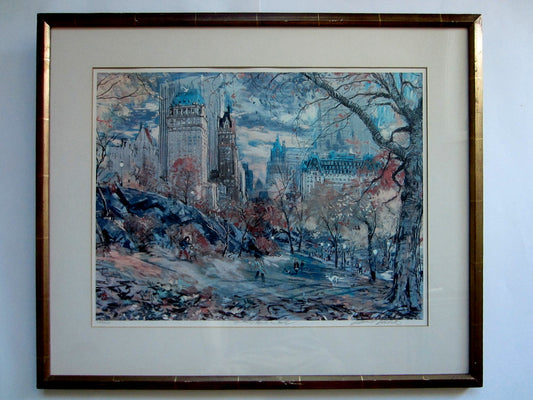 Kamil Kubik Fall In Central Park Impressionist Signed Lithograph