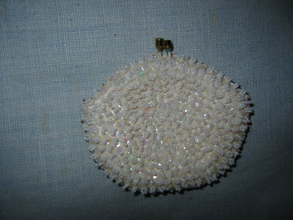 Hollywood Shagee of California White Sequined Clutch Coin Purse