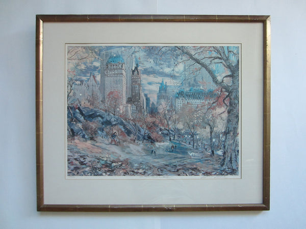 Kamil Kubik Fall In Central Park Impressionist Signed Lithograph