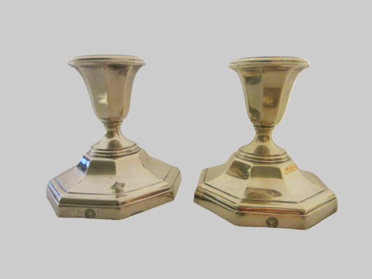 England Ellis Barker Silver Candle Holders With Hallmarks In Pair - Designer Unique Finds 
 - 2