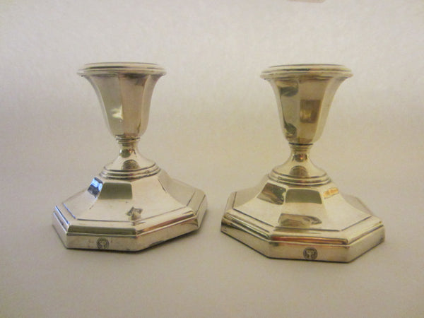 England Ellis Barker Silver Candle Holders With Hallmarks In Pair - Designer Unique Finds 
 - 2