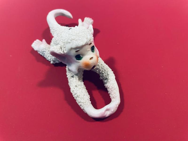 Baby Monkey Mid Century Hand Decorated Texturized Figurine