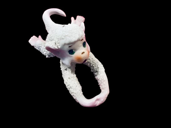 Baby Monkey Mid Century Modern Hand Decorated Texturized Porcelain Figurine