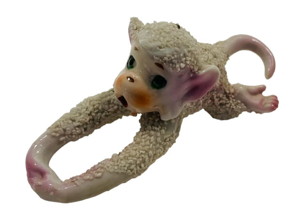 Baby Monkey Mid Century Hand Decorated Texturized Figurine