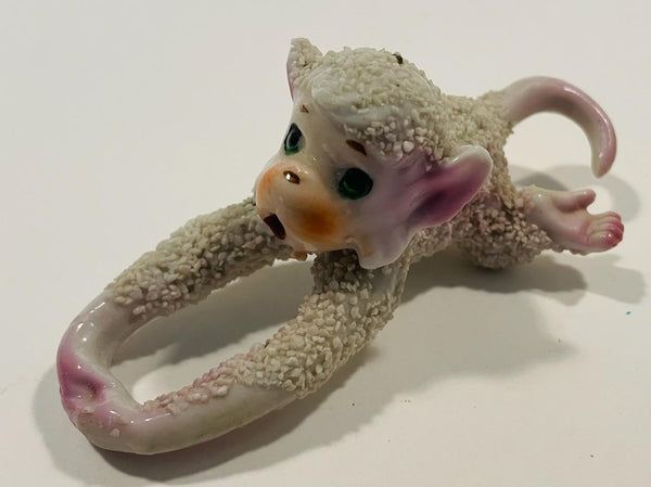 Baby Monkey Mid Century Hand Decorated Texturized Figurine