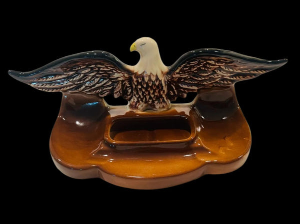 Mid Century Modern Glazed Eagle Ceramic Dresser Tray