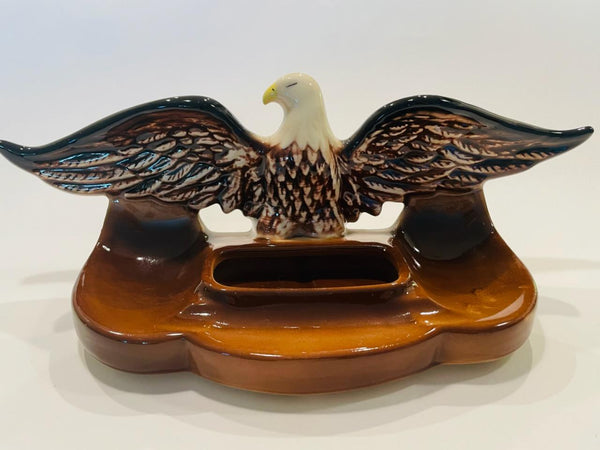 Mid Century Modern Glazed Eagle Ceramic Dresser Tray