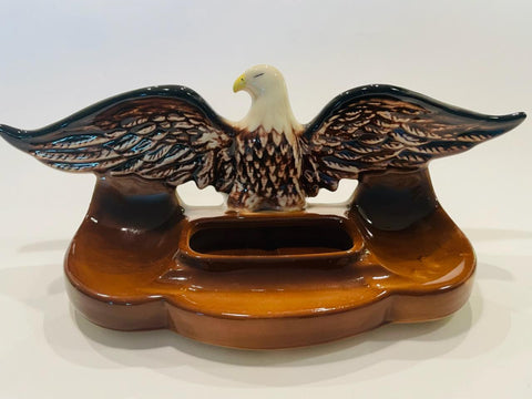 Mid Century Modern Glazed Eagle Ceramic Dresser Tray