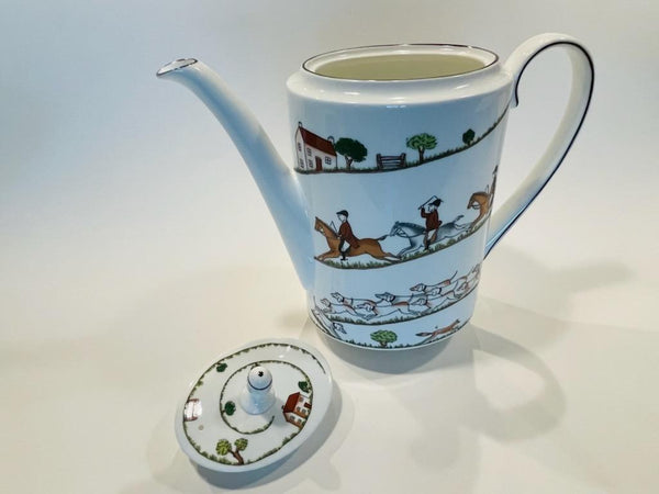 Coalport England Teapot Fine Bone China Hunting Scene