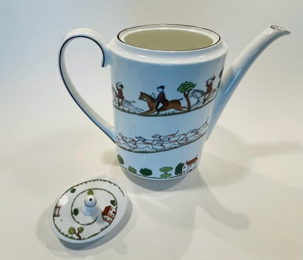 Coalport England Teapot Fine Bone China Hunting Scene