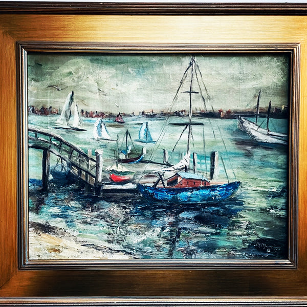 M Morton Impressionist Seascape Signed Oil On Canvas