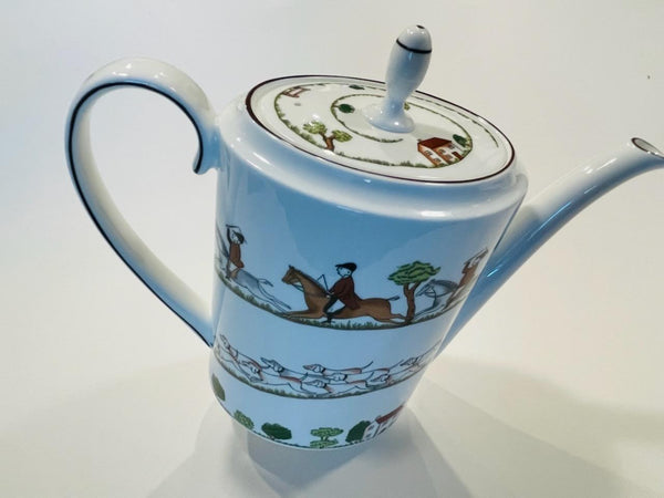 Coalport England Teapot Fine Bone China Hunting Scene