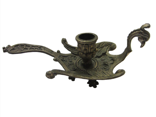Fantasy Bird Brass Footed Candle Holder Made In Italy - Designer Unique Finds 
 - 1