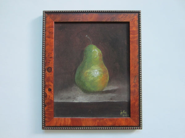 Pear For Jack Still Life Oil On Canvas Signed Julie Johnson