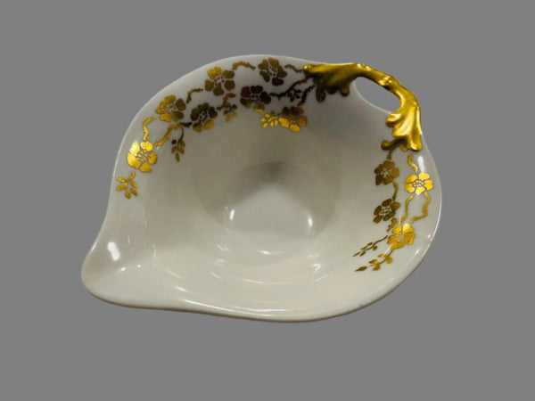 Germany Brief Set Candy Bowls Salt Shaker Cream Jar Gold Flowers
