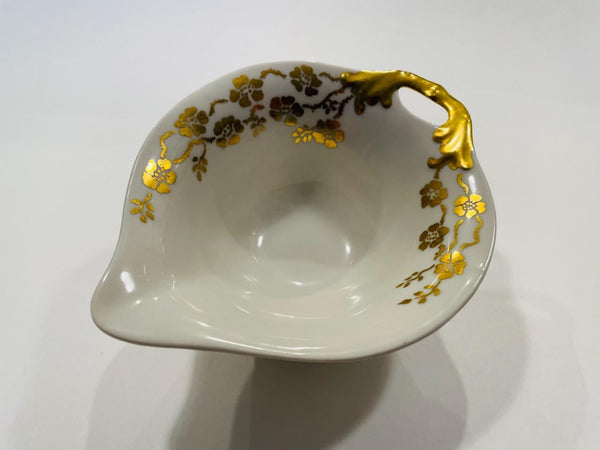 Germany Brief Set Candy Bowls Salt Shaker Cream Jar Gold Flowers