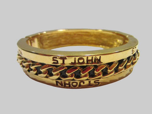 St John Golden Bangle Brass Designer Cuff Bracelet - Designer Unique Finds 
 - 1