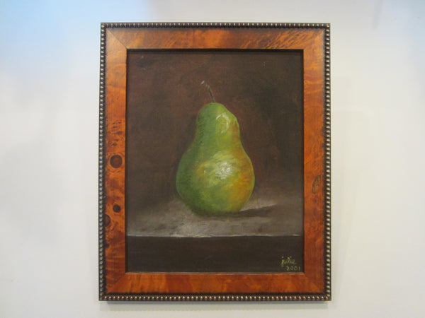 Pear For Jack Still Life Oil On Canvas Signed Julie Johnson