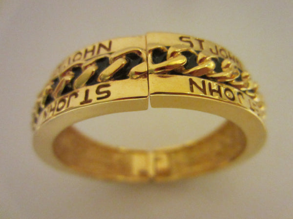 St John Golden Bangle Brass Designer Cuff Bracelet - Designer Unique Finds 
 - 4