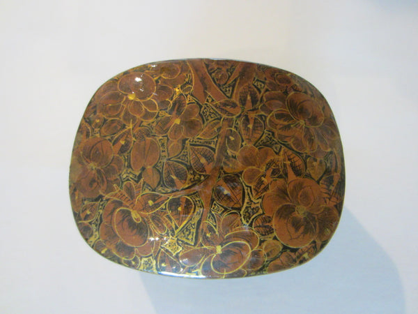 Hand Made India Lacquer Floral Jewelry Box