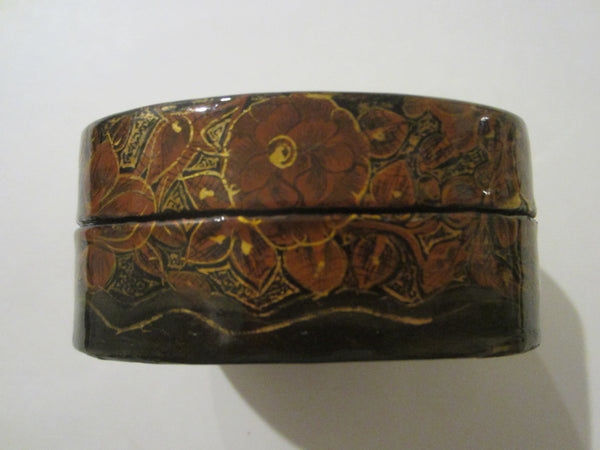 Hand Made India Lacquer Floral Jewelry Box