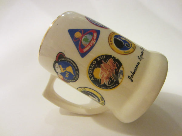 Johnson Space Center Houston Texas Hand Decorated Mug Various Apollo Medallions - Designer Unique Finds 