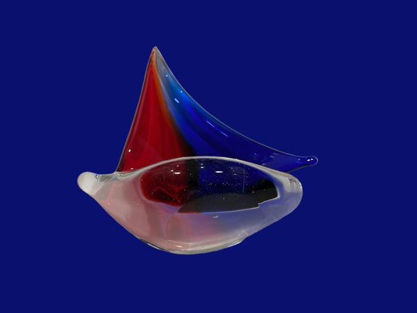 Mid Century Modern Glass Sailboat Paperweight